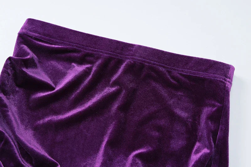 Velvet Two-Piece Set with Fitted Maxi Skirt and Top - Miranda