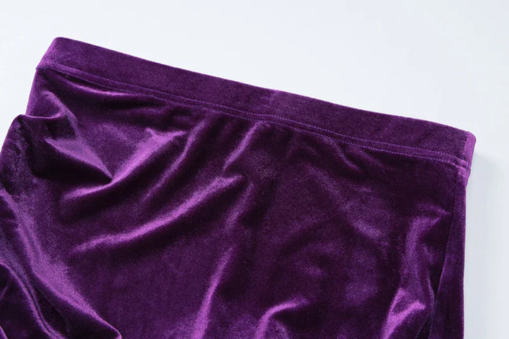 Velvet Two-Piece Set with Fitted Maxi Skirt and Top - Miranda