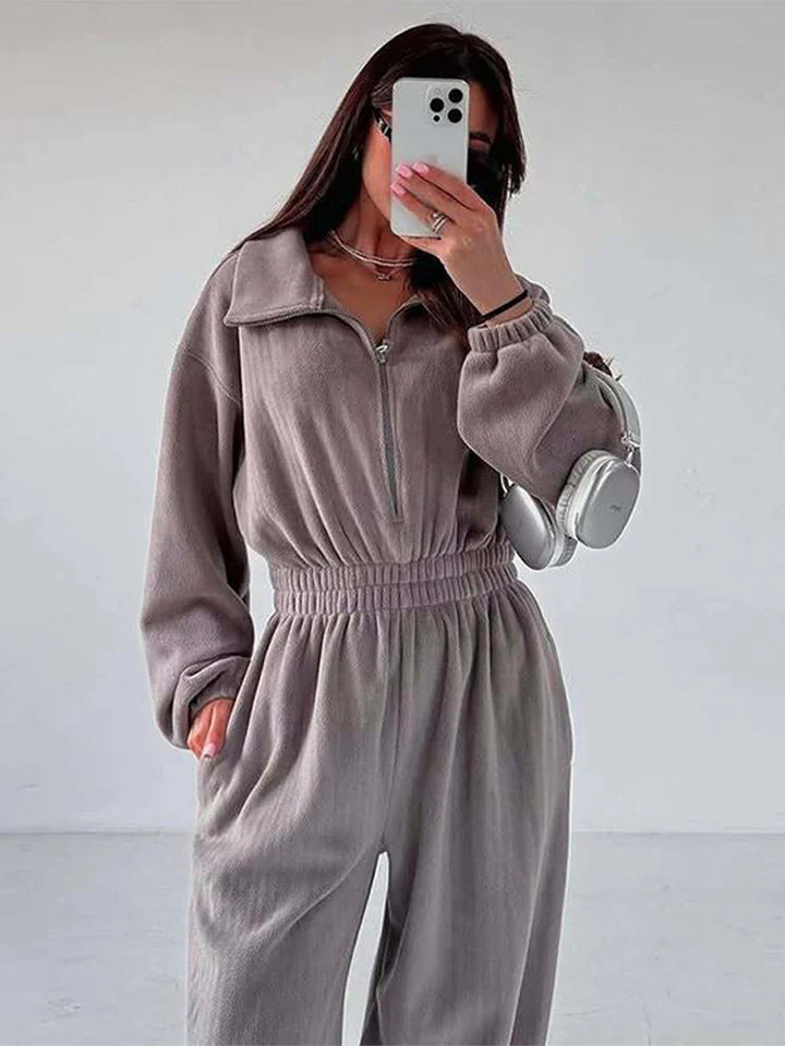 Winter Jumpsuit with Front Zipper - Frances