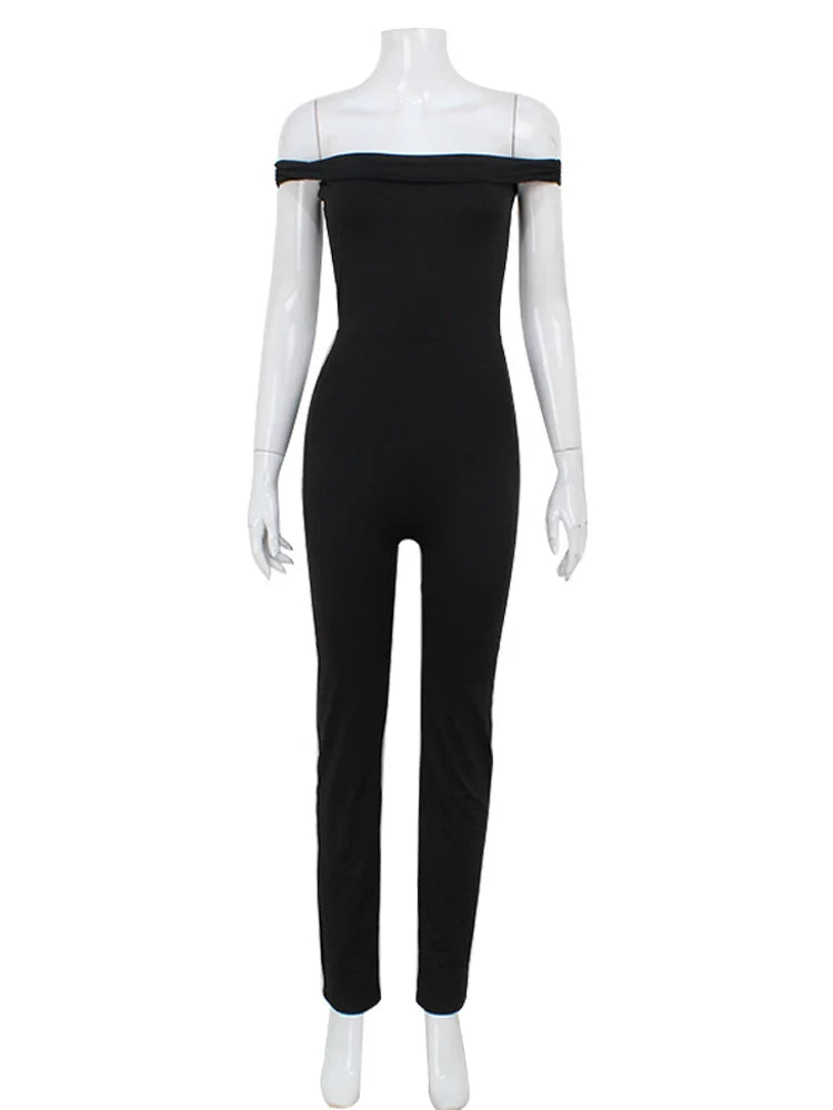 Long jumpsuit with off-shoulder design - May