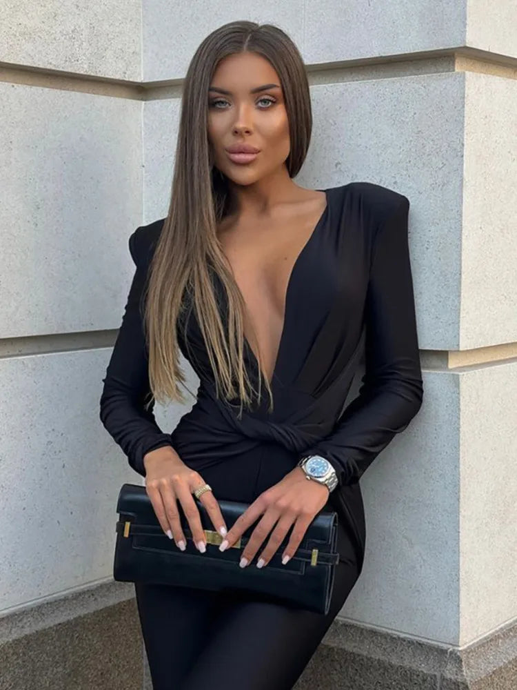 One-piece jumpsuit with V neckline - Lima