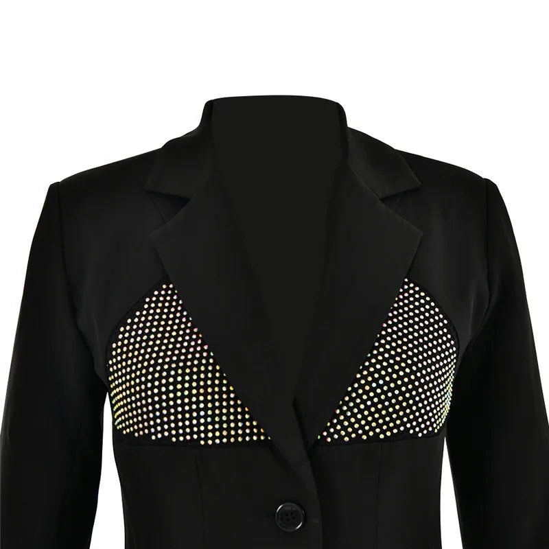 Mini blazer dress decorated with rhinestones - DANI
