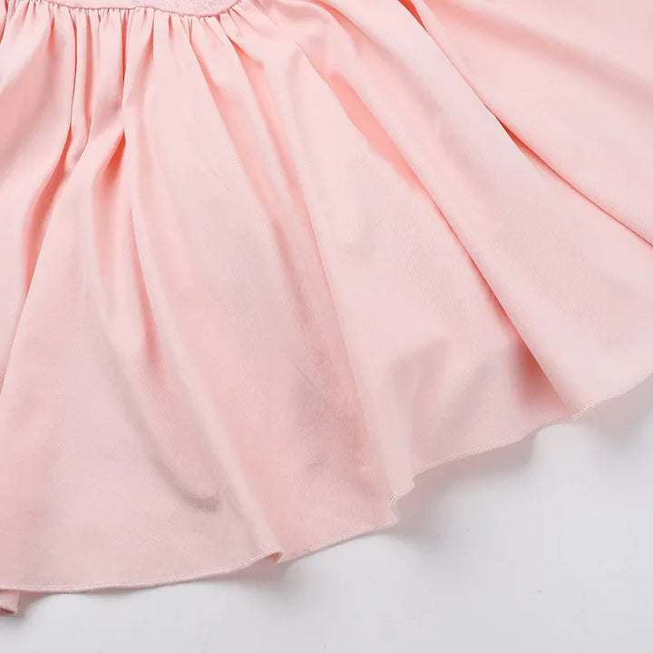 A-line mini dress with corset design and bow tie detail on the back - Kaiya