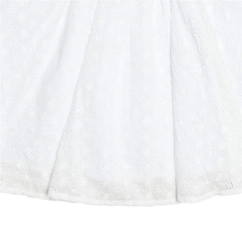Country-style A-line mini dress with floral embroidery - Amanda