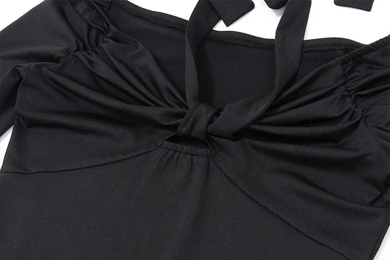 Tight Long Sleeve Shirt with Neck Tie - Penelope