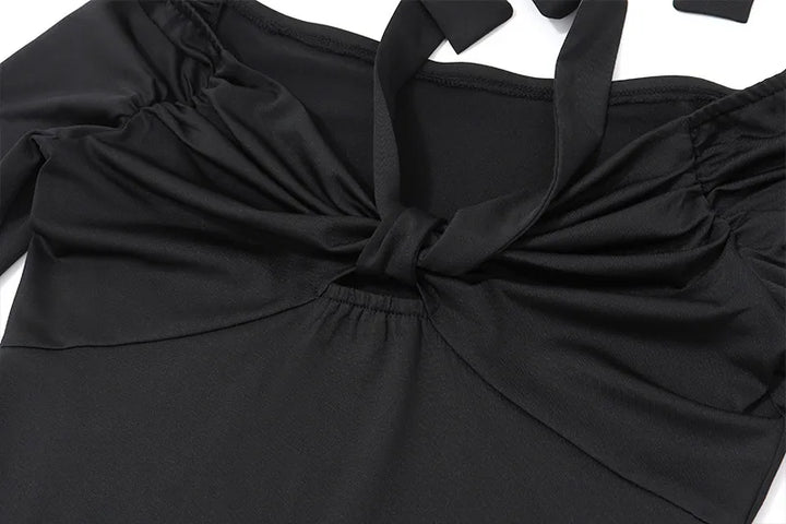 Tight Long Sleeve Shirt with Neck Tie - Penelope
