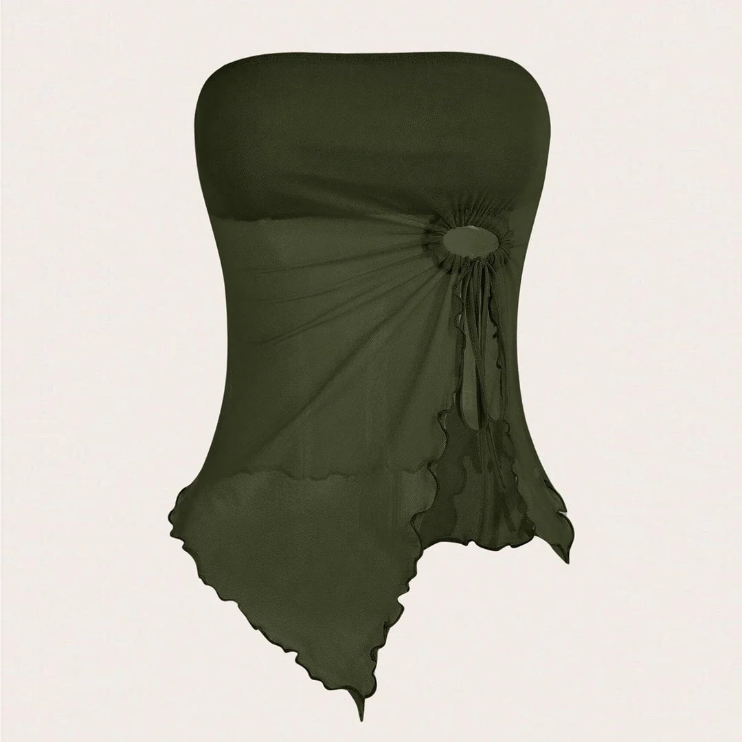 Strapless Mesh Top with Hoop Detail - Tate