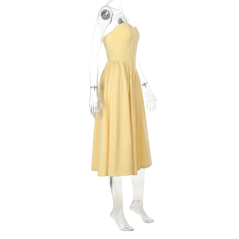Midi strapless A-line dress - Sol