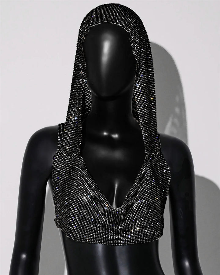 Sparkling Sequin Top with Hat and Open Back Design - Willow