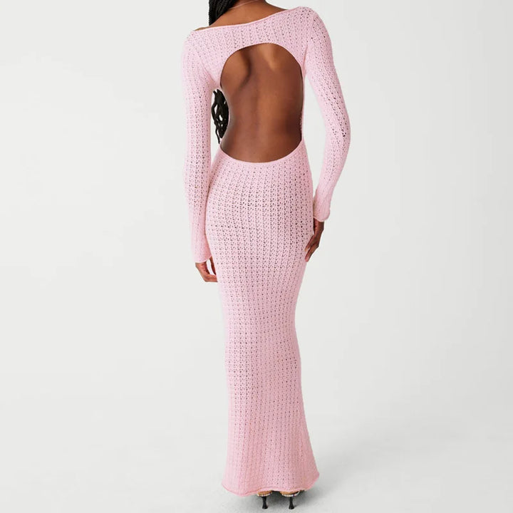 Knitted Maxi Dress with Open Back - Elena