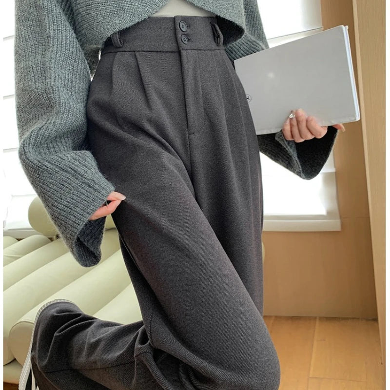 Tailored Wool Pants High Waist