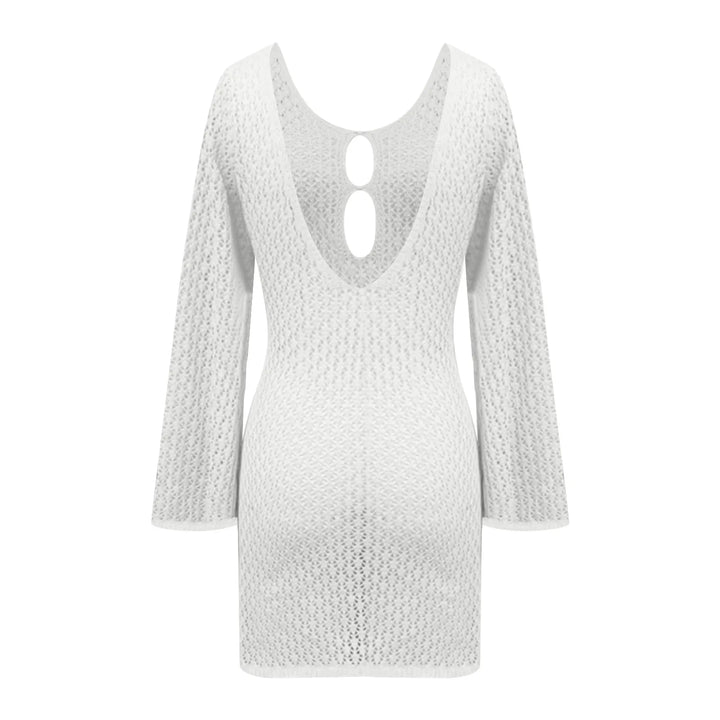 Knitted Mini Beach Dress with Open Back - Keira
