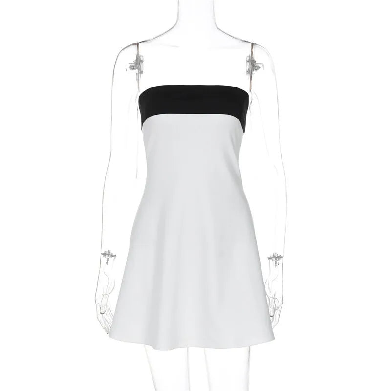 Monochrome Strapless Mini Dress - Kai