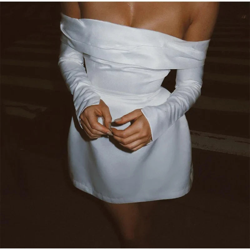 A-Line Mini Dress with Bare Shoulders - Miranda