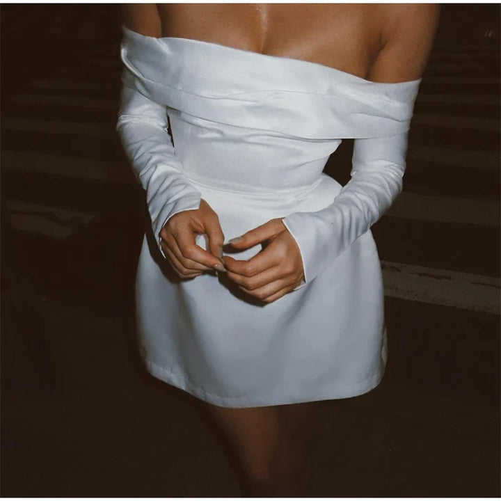 A-Line Mini Dress with Bare Shoulders - Miranda