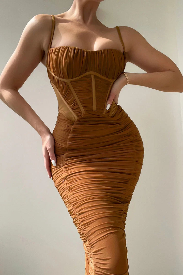 Fitted ruched maxi dress - Noya Lee