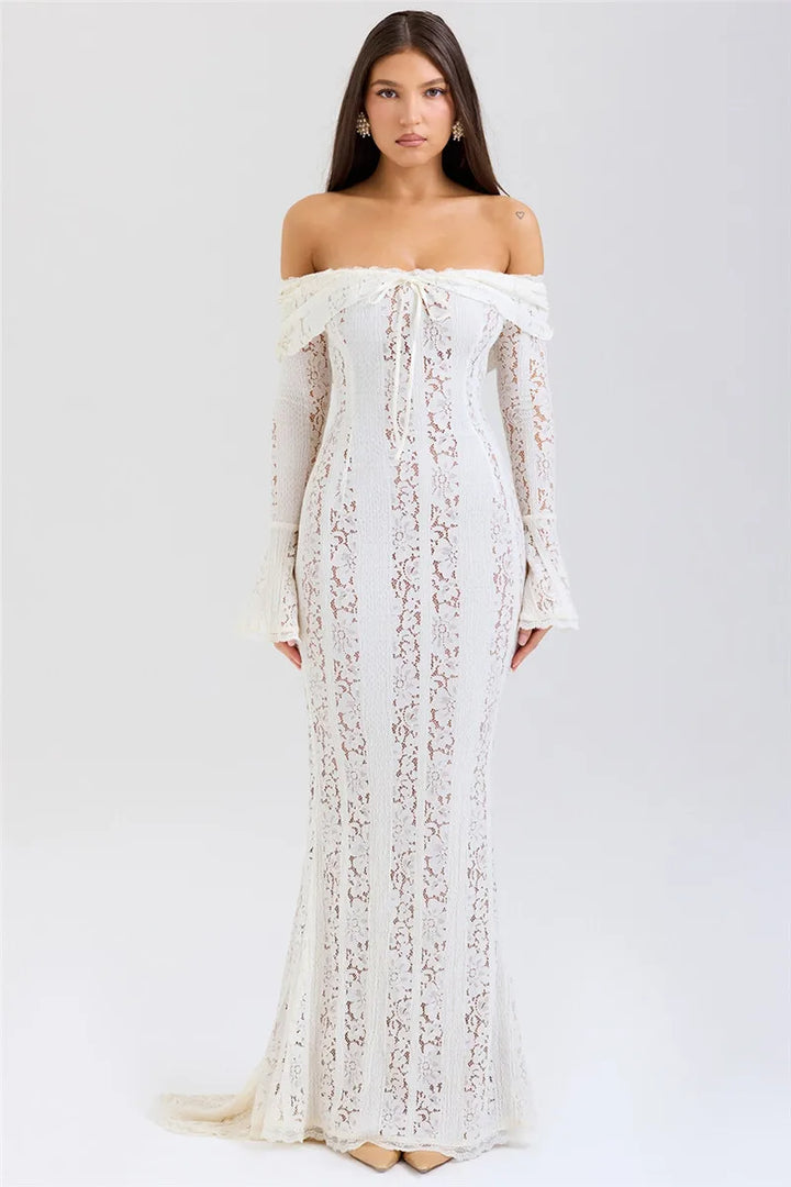 Off-shoulder lace maxi dress - Jane