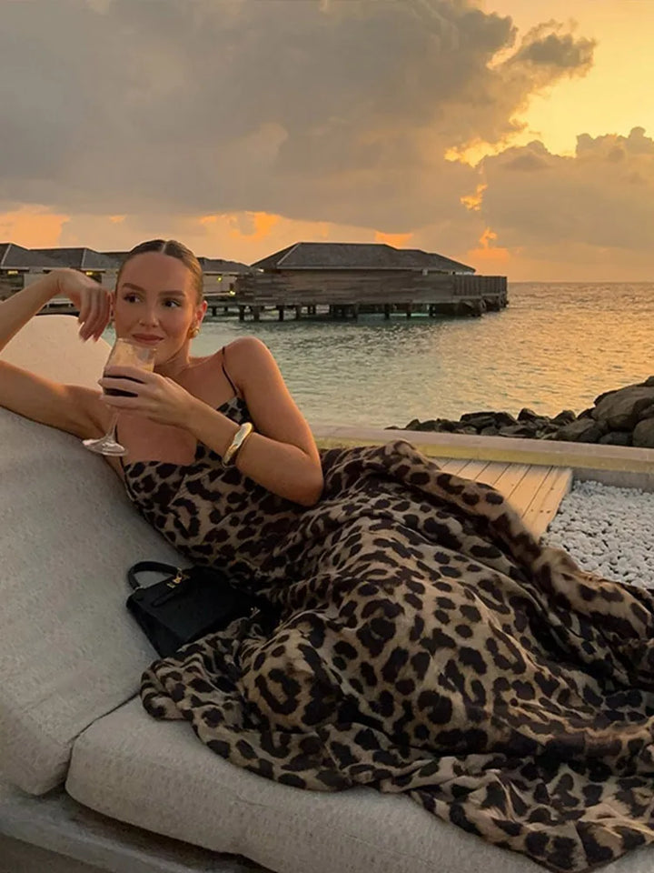 Leopard Print A-Line Maxi Dress - Milani