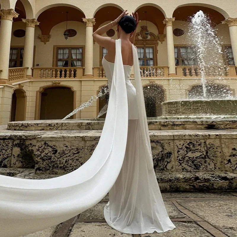 One-Shoulder Chiffon Maxi Dress - Melania