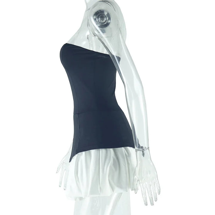 Strapless Mini Balloon Dress with Corset Design - Phoebe