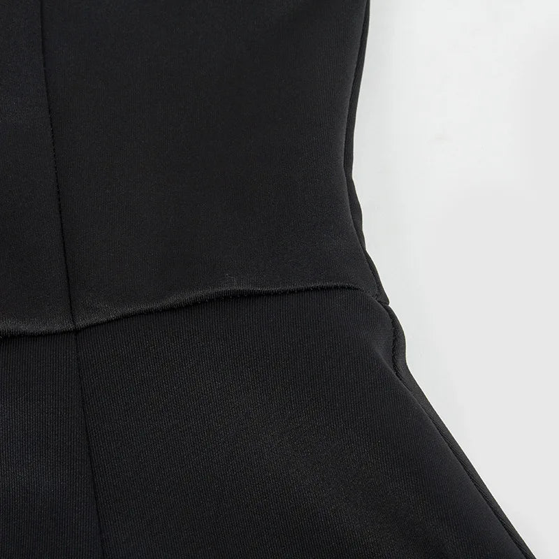 Strapless A-Line Mini Dress with Faux Pocket Detail - Angeles