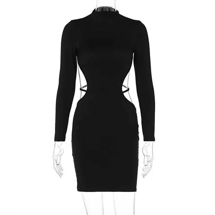 Tight Mini Dress with Open Back - Jade