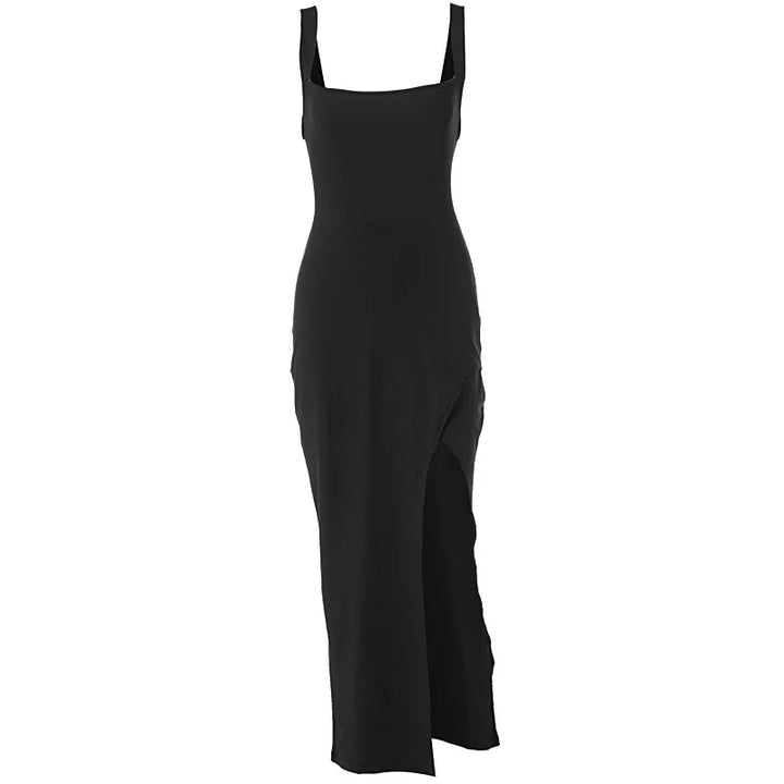 Maxi dress with back tie and slit decoration - Penelope