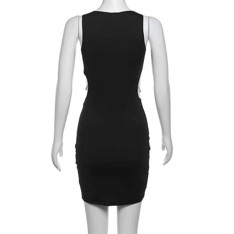 Mini Dress with Chain Detail and Cutouts - Agatha