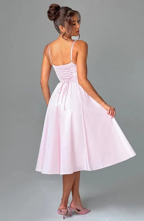 Midi Dress with A-Line and Classic Design - Nataly