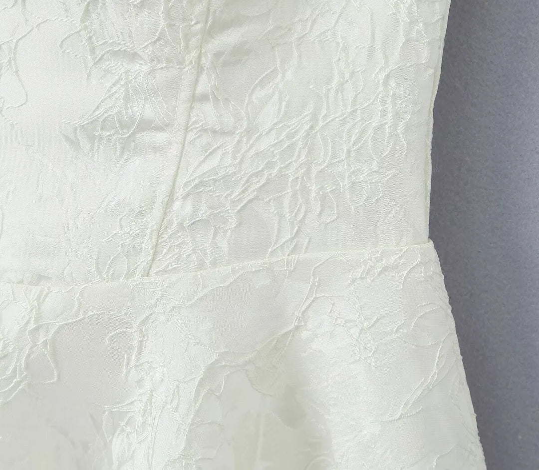 Mini Dress with Floral Embroidery and Lace Detail - Blanca