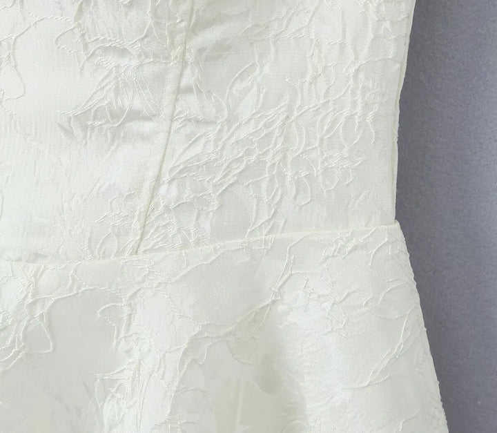 Mini Dress with Floral Embroidery and Lace Detail - Blanca
