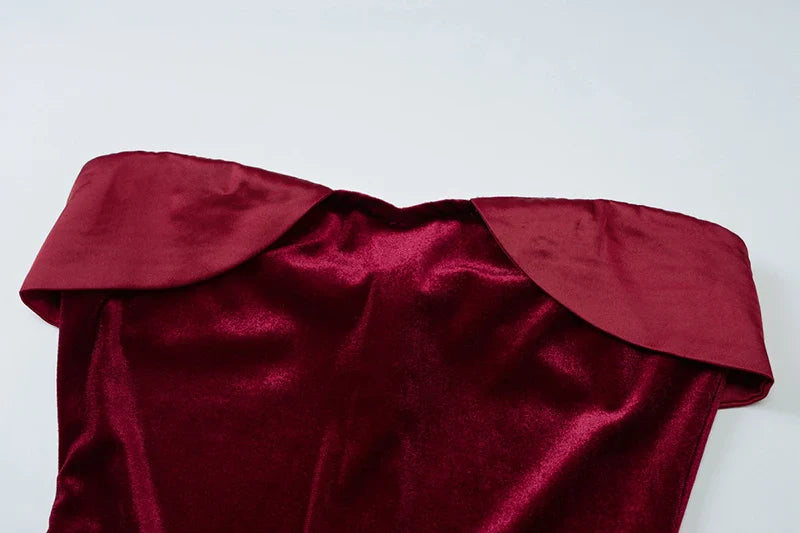 Velvet Strapless Mini Dress - Dorin