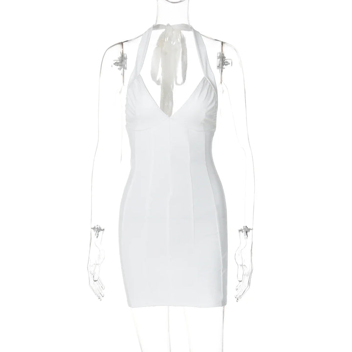 Fitted Mini Dress with Open Back - Lana