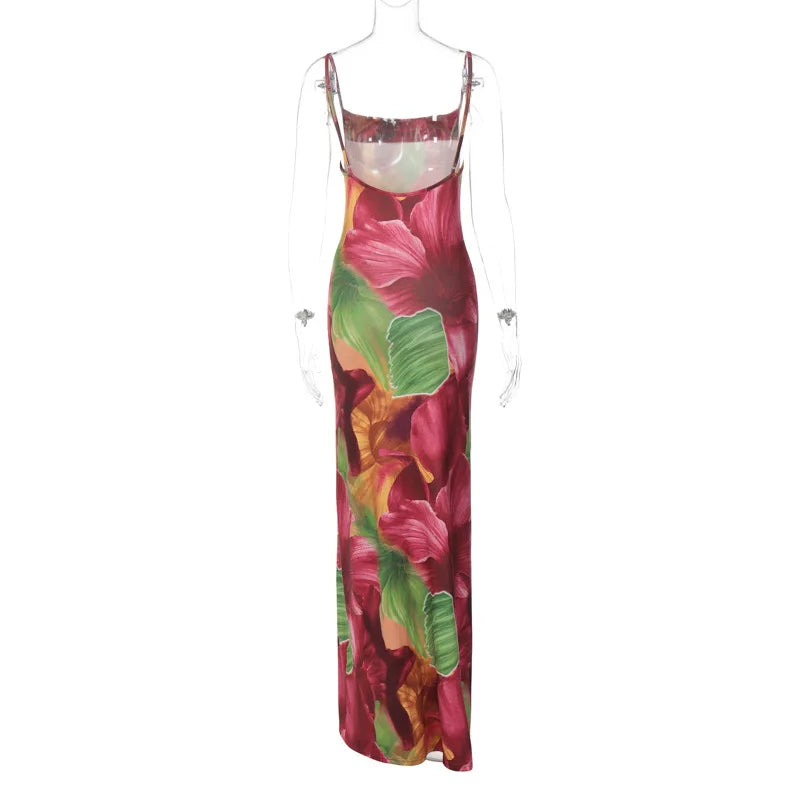 Maxi Dress with Exotic Print - Zendaya