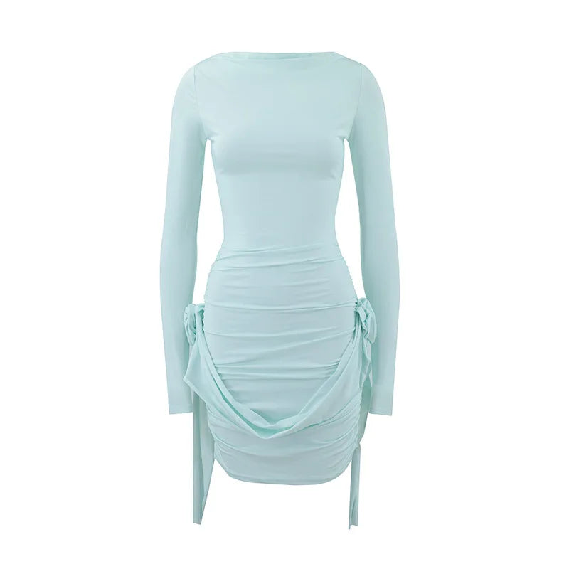 Mini dress with floral appliqué and ruffles - Orala