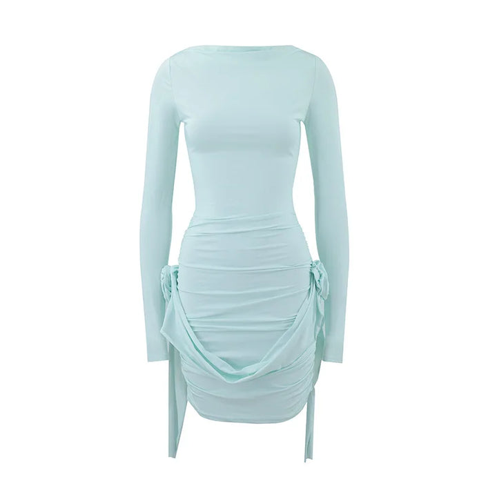 Mini dress with floral appliqué and ruffles - Orala