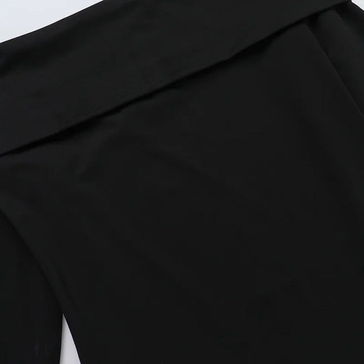 Monochrome balloon mini dress with bare shoulders - Lis