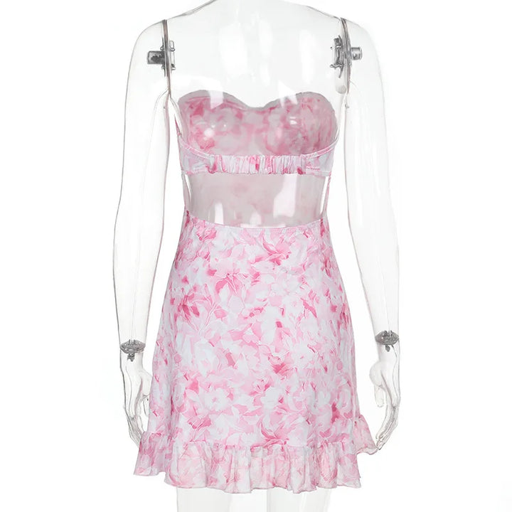 Floral strapless mini dress - Samari