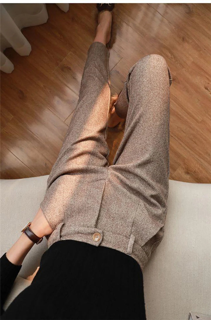 Wool pencil pants