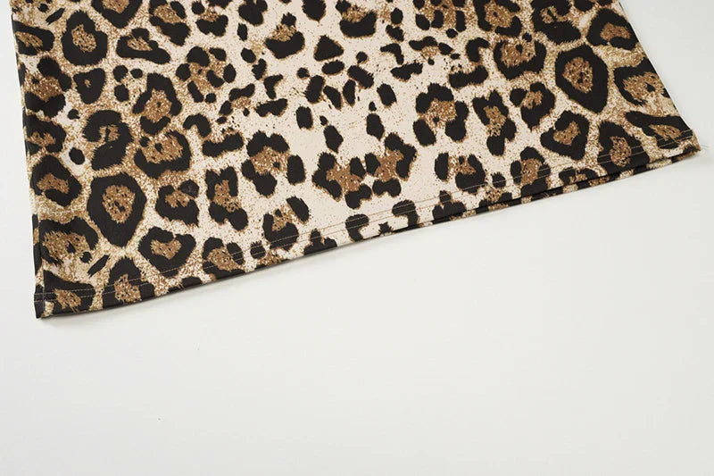 Leopard print maxi dress with turtleneck - Marilyn