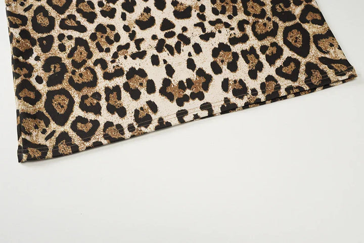 Leopard print maxi dress with turtleneck - Marilyn