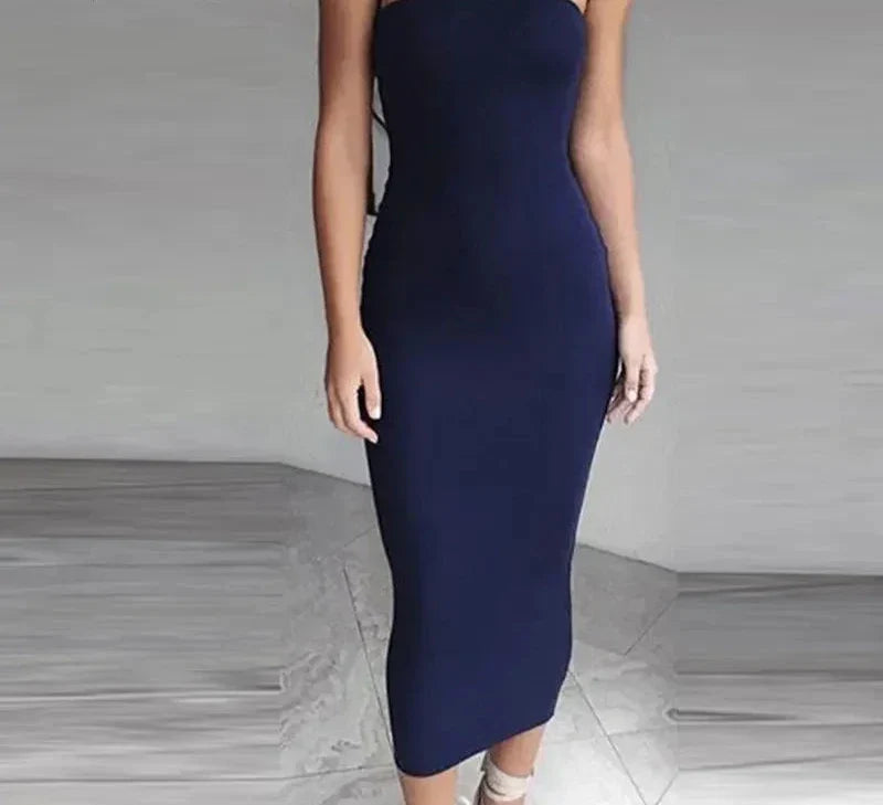 Fitted Strapless Midi Dress in Shaping Fabric - Or Li