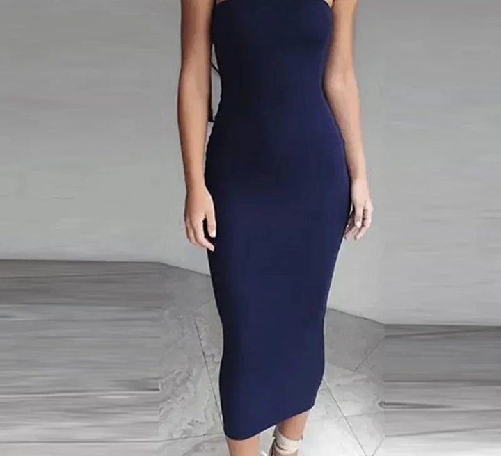 Fitted Strapless Midi Dress in Shaping Fabric - Or Li