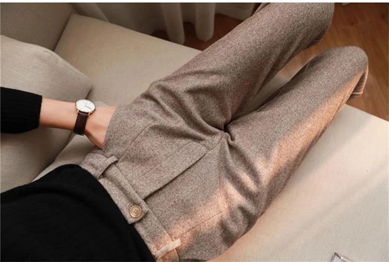 Wool pencil pants