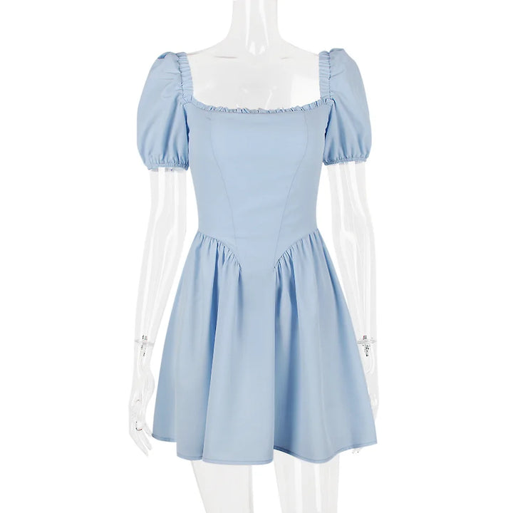 Country-style mini dress with corset design - Techelet