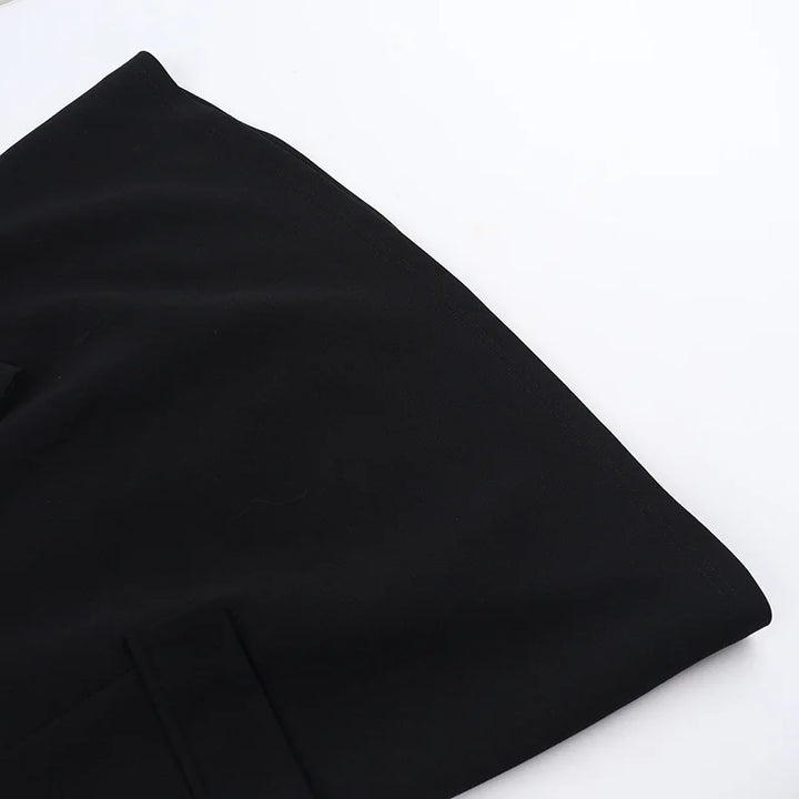 A-line off-shoulder mini dress with faux pocket design - Macy