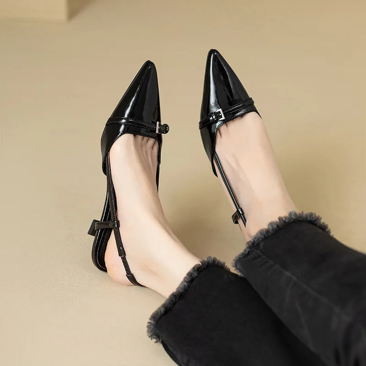 Shiny Pointed High Heels - Shirit