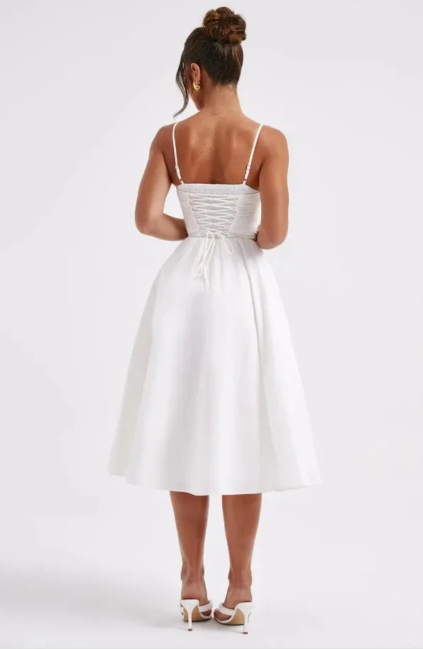 Midi Dress with A-Line and Classic Design - Nataly