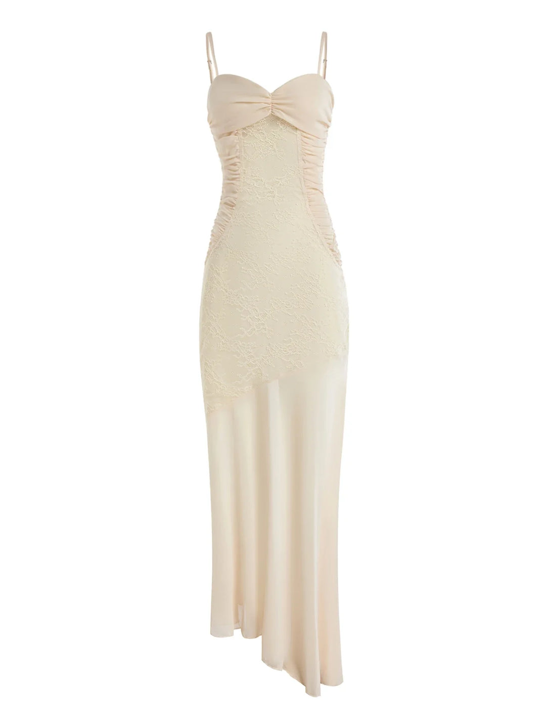 Chiffon maxi dress with lace decoration - Ariana