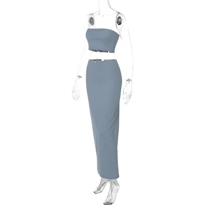 Two-piece set maxi skirt and strapless top - Bloom